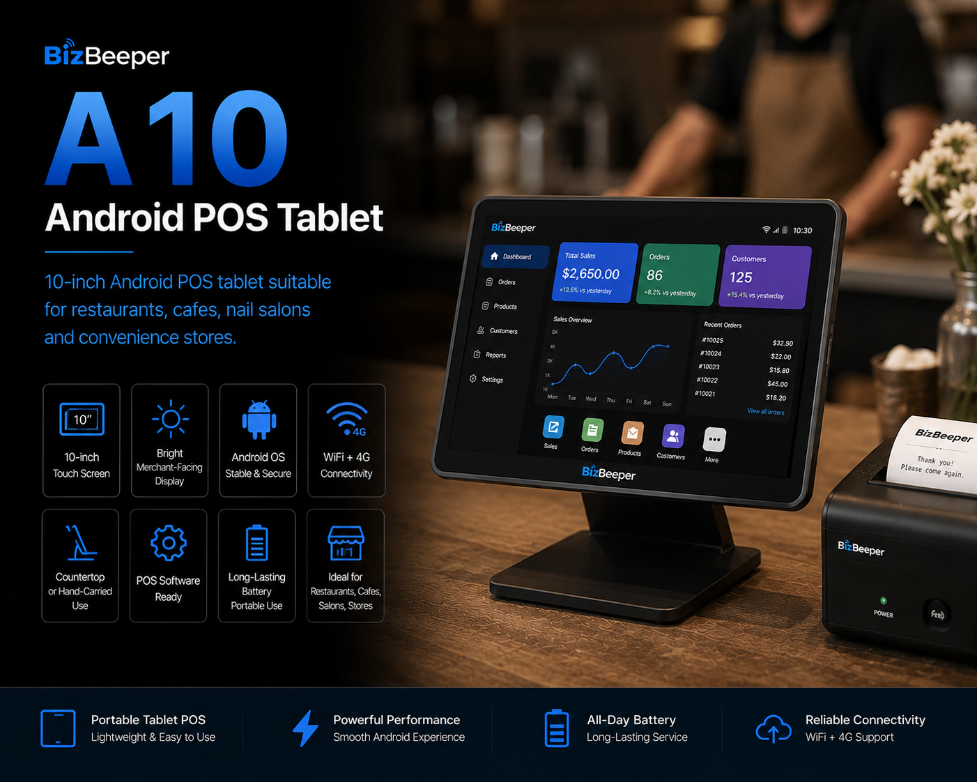 BizBeeper A10 Android POS Tablet