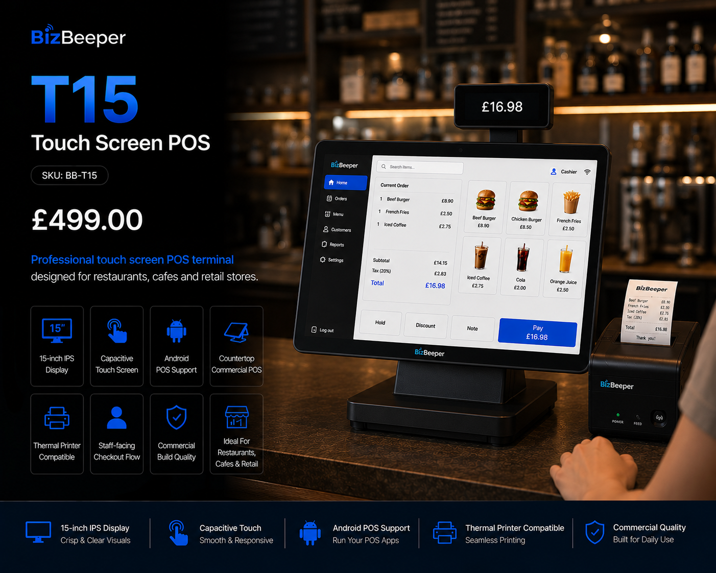 BizBeeper T15 Touch Screen POS