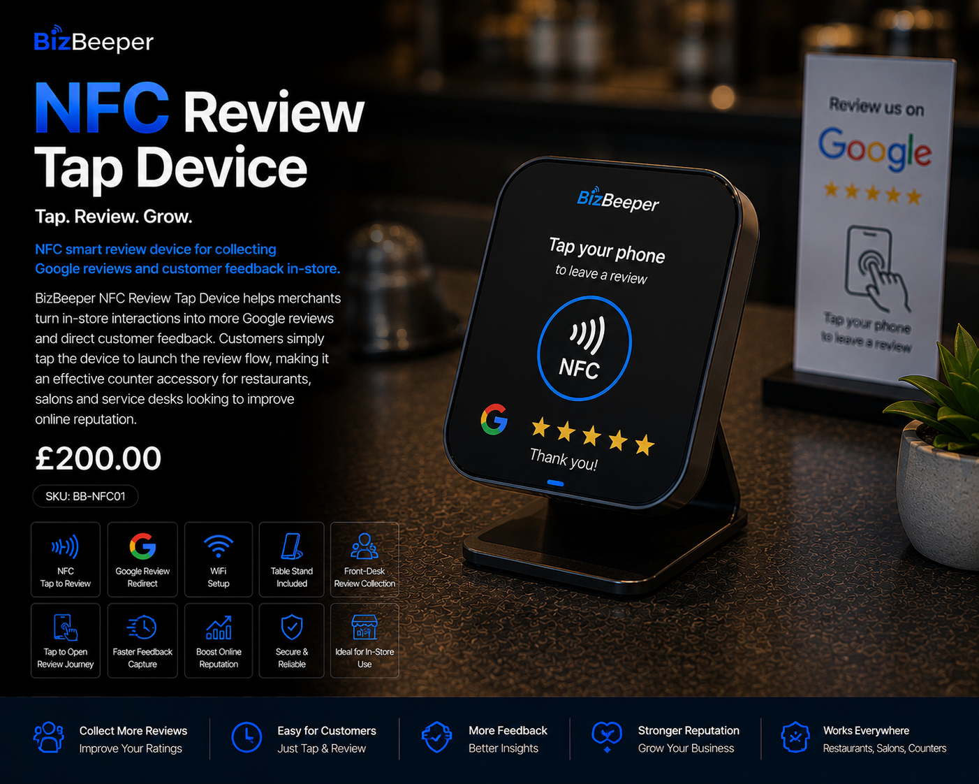 BizBeeper NFC Review Tap Device