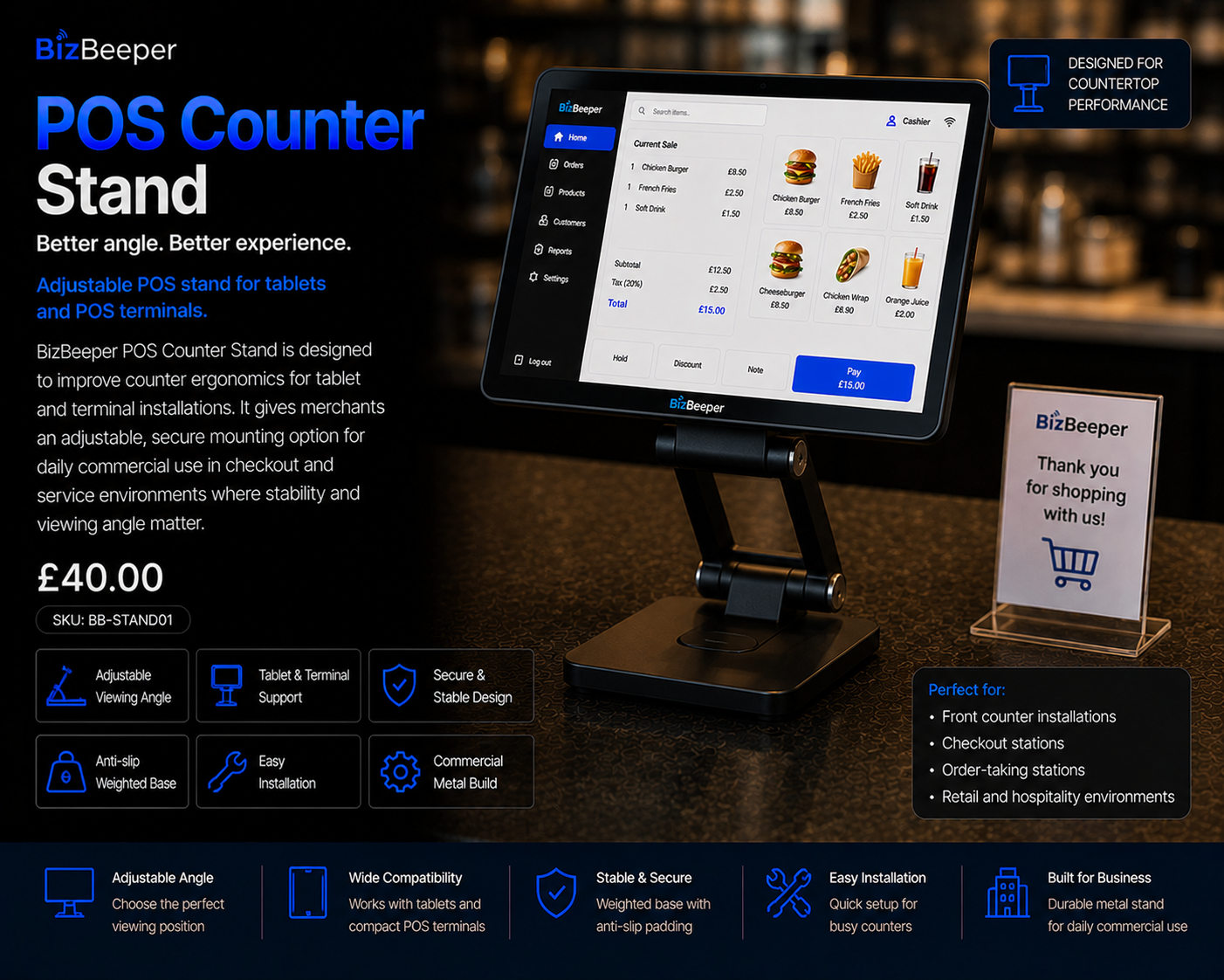 BizBeeper POS Counter Stand